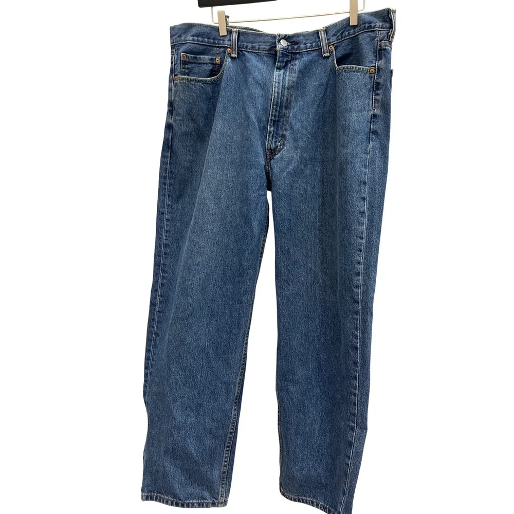 Levis 550‎ Relaxed Fit Tapered Leg Jeans Mens 42x32 Medium Wash Blue Rugged